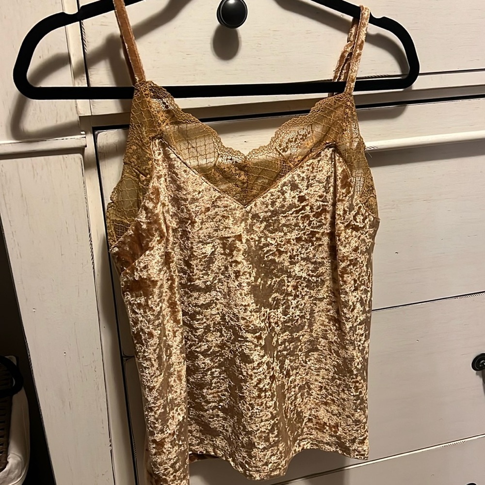 Like new (worn once) yellow gold velvet tank